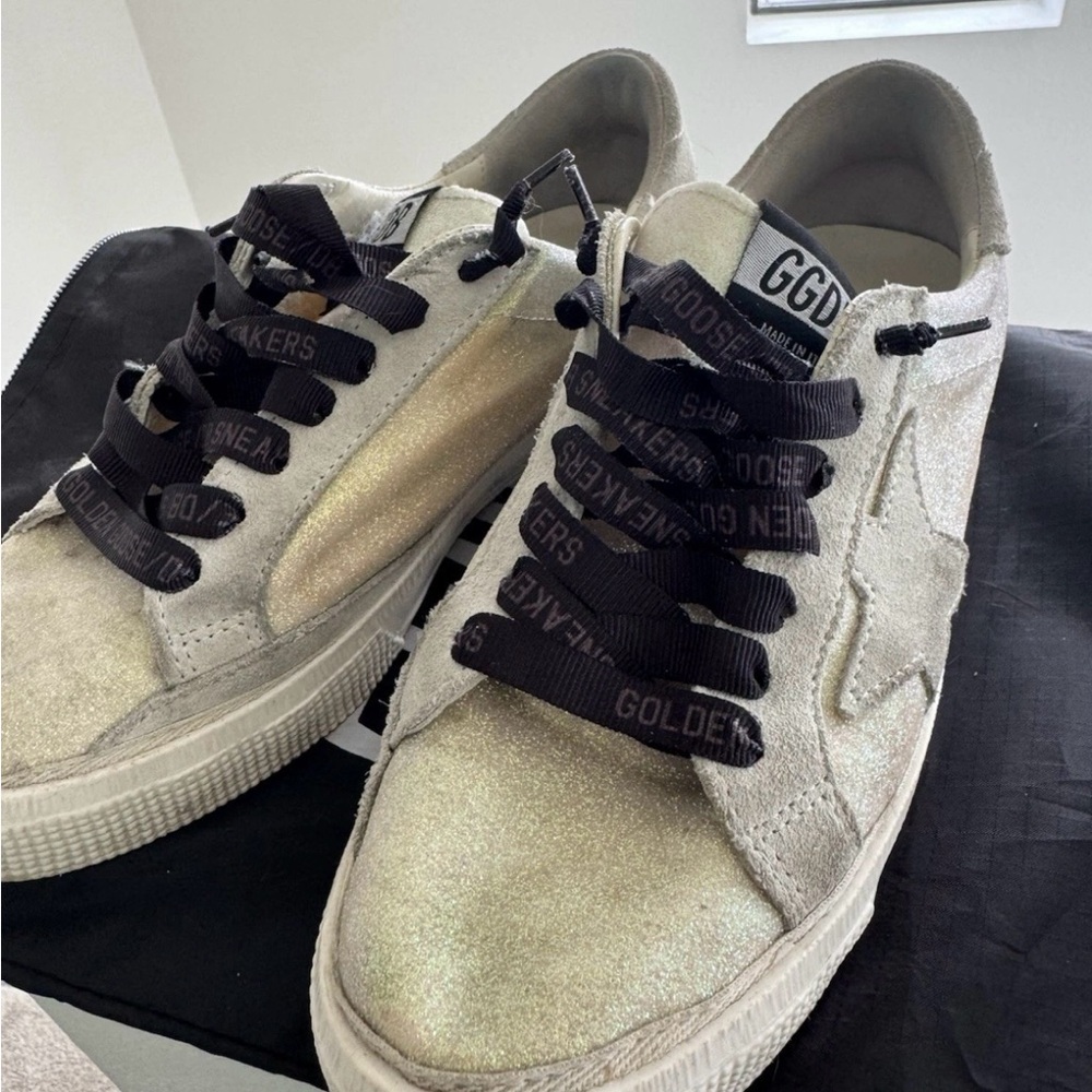 Golden Goose May Glitter Sneakers with OG Black Laces